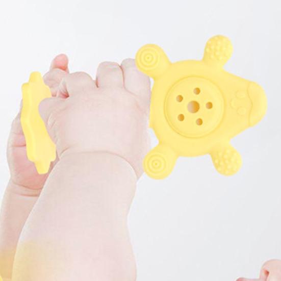 Детская погремушка, игрушка для прорезывания зубов, погремушка из пищевого силикона для младенцев, удобная для захвата, чистая, развивает моторику, развивает сенсорные навыки у малышей