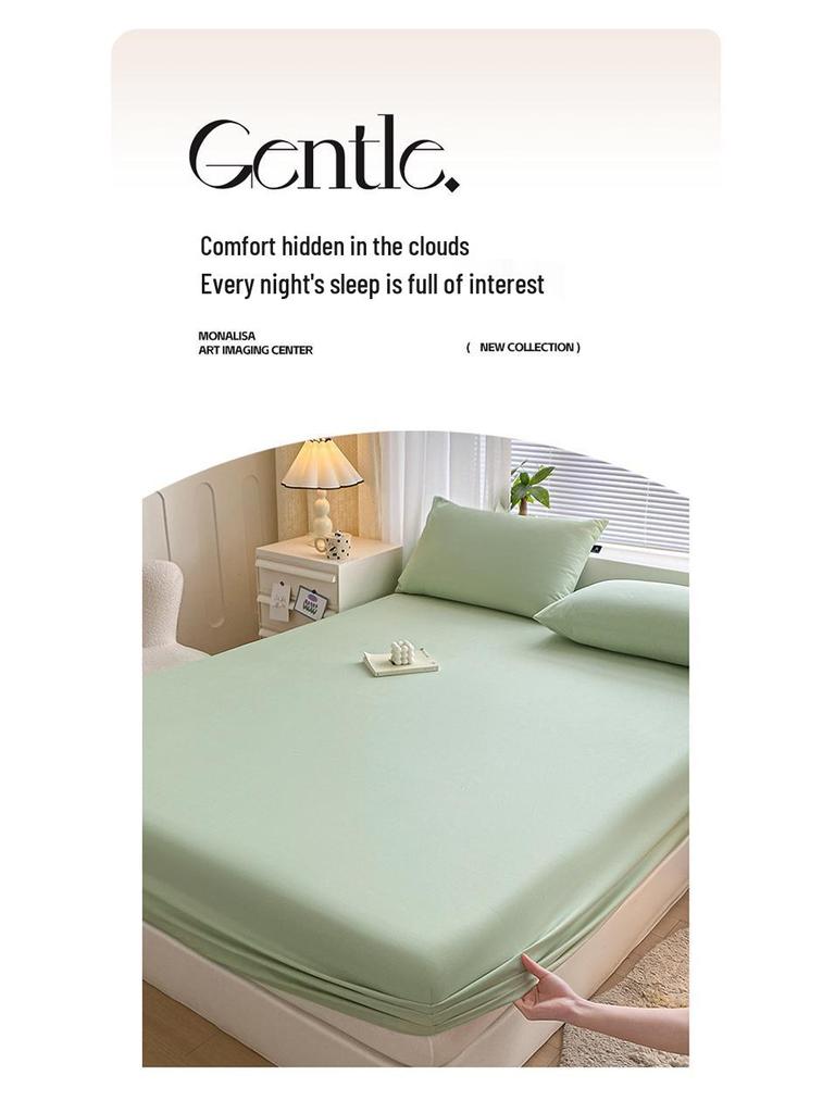 Solid Color Brushed 90g Fitted Sheet, Flat Sheet, and Pillowcase 4-Piece Bedding Set