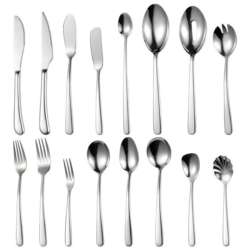 Изготовленные на заказ элегантные столовые приборы в западном стиле из нержавеющей стали марки 304, ножи, вилки и ложки, тяжелые ножи и вилки для стейков, общественные ложки, протекающие гостиничные сувениры