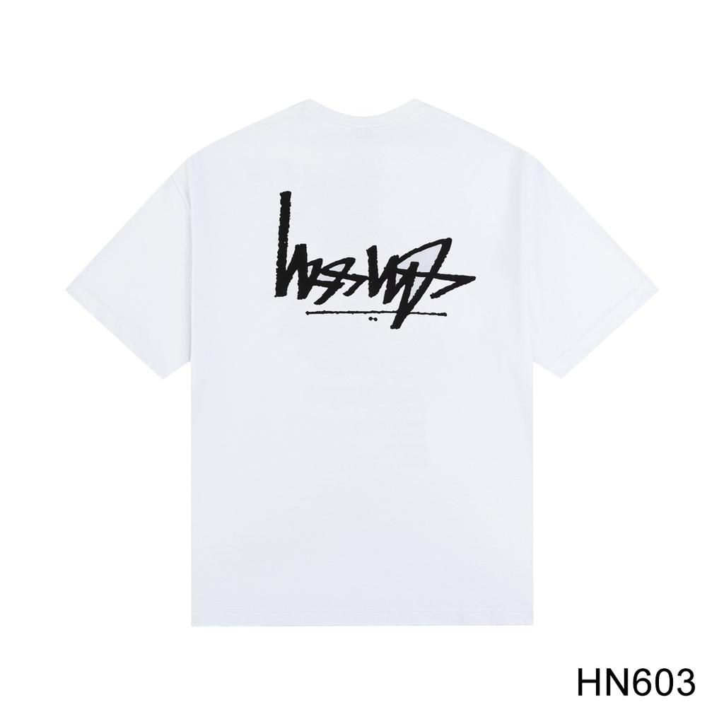 Stussy Летняя новая футболка из высококачественного хлопка с круглым вырезом для мужчин и женщин 2025 года, классический логотип с новым рисунком, парная футболка