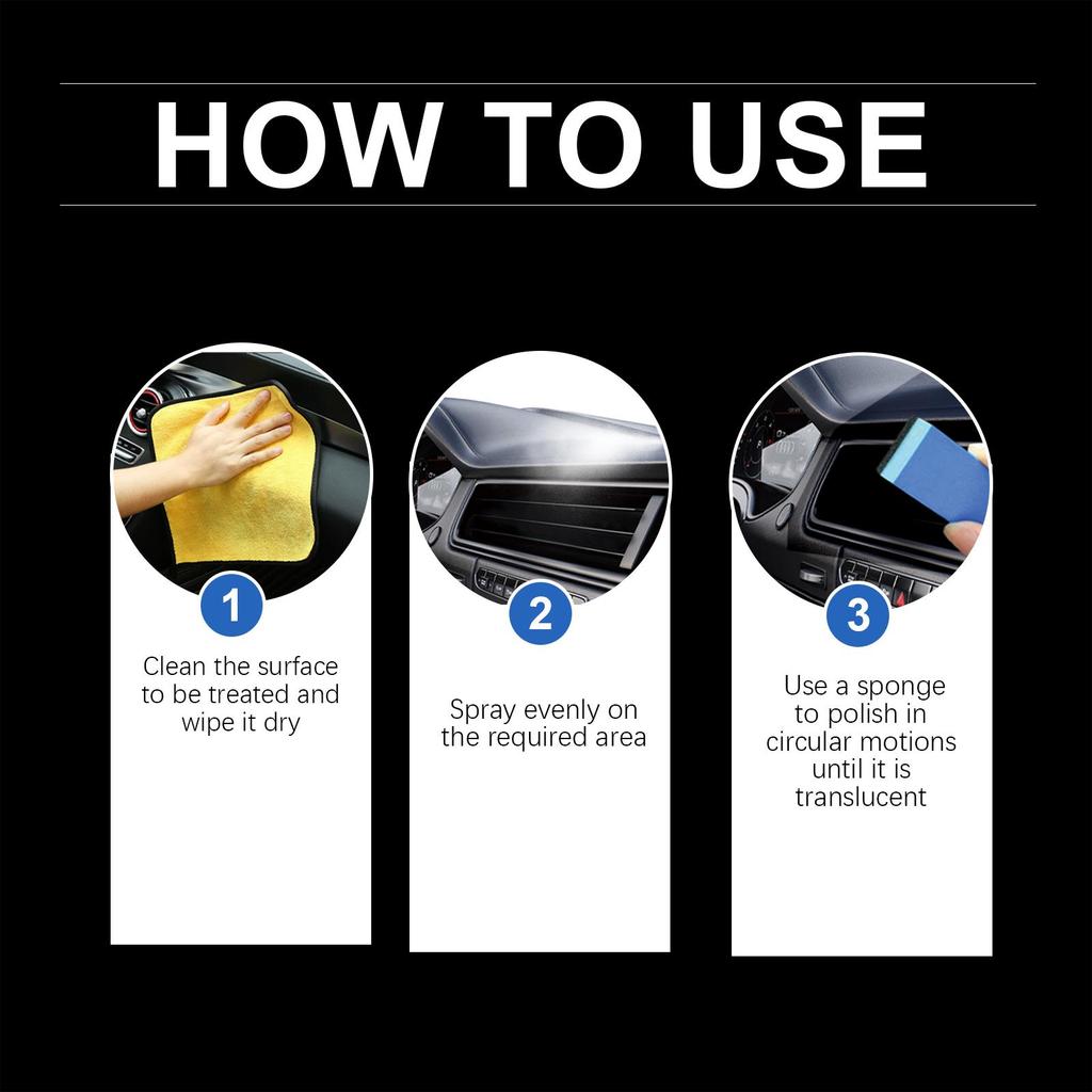 Homonth Многоцелевой спрей для пластикового покрытия Автомобильный интерьер Защита от пыли и пятен Осветляющий уход