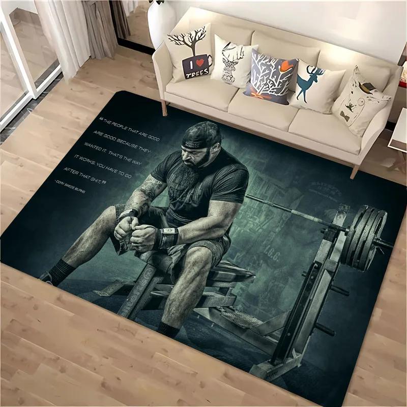 3D Printing GYM Theme Large Area Carpets for Home Living Room  Children's Bedroom Sofa Doormat Kitchen Floor Rugs Anti-slipDecor
