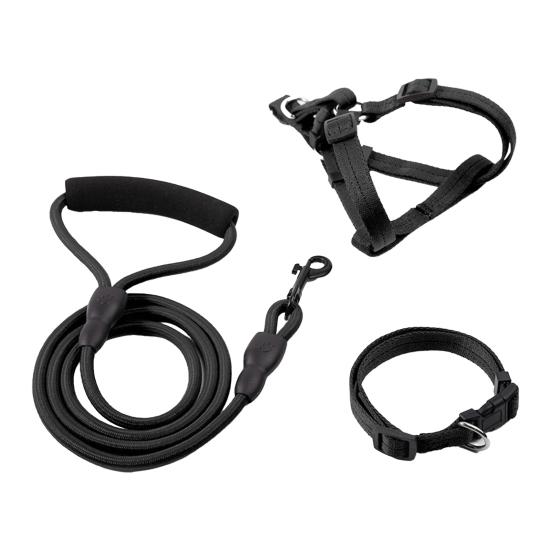 Поводок для собаки с мягкой ручкой, альпинистская нейлоновая веревка, поводок с ошейником-шлейкой, прочный поводок для собаки 4 фута для прогулок на свежем воздухе, дрессировки