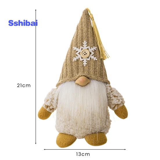 Рождественская кукла-гном, вязаная заостренная шапка ручной работы, снежинка, дерево, полная борода, милый настольный безликий гном, фаршированное украшение, товары для вечеринок, подарок