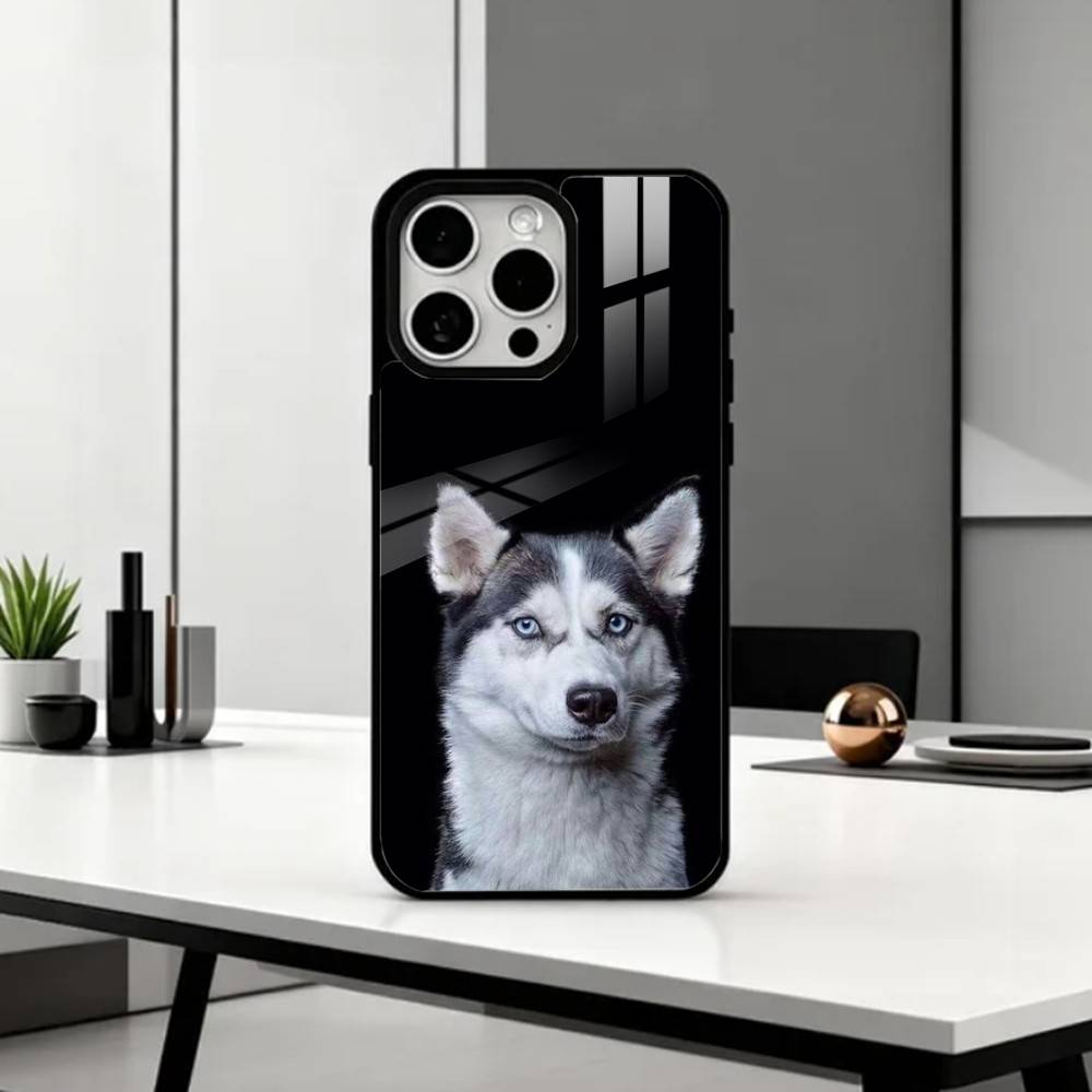 Cute Siberian Husky Dog Phone Case For iPhone17,16,15,14,13,12,11 Plus,Pro Max Magnetic For Magsafe Wireless Charging