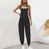 Женские весенне-осенние комбинезоны с регулируемым ремешком, винтажные однотонные брюки без рукавов с карманами