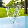 Butterfly Vase Transparent Acrylic Flower Vase Shatter-Proof Desktop Flower Cuttings Holder for