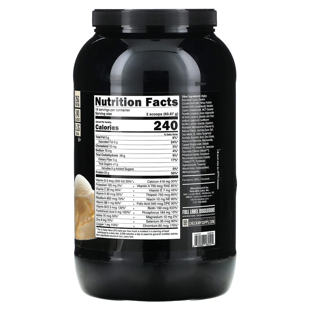 NutraBio, MRP 40:40:20 Substitute, Creamy Vanilla, 2.4 lb (1,096 g)