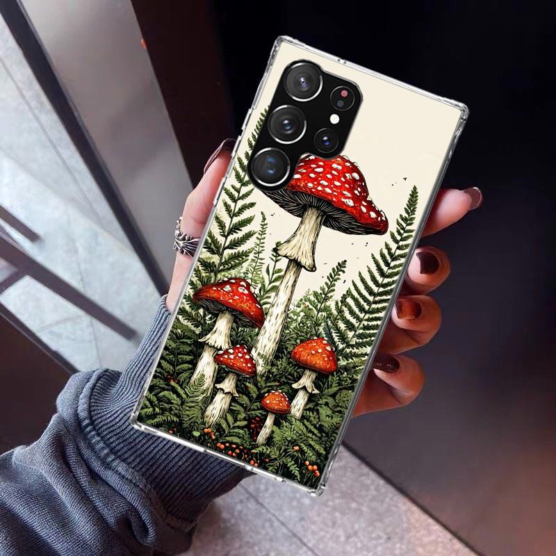 Colorful Mushroom Phone Case For Samsung Galaxy S23 S24 S25 Edge S26 Ultra S22 + S21 Plus S20 FE Cover Silicone Print Shell Gala