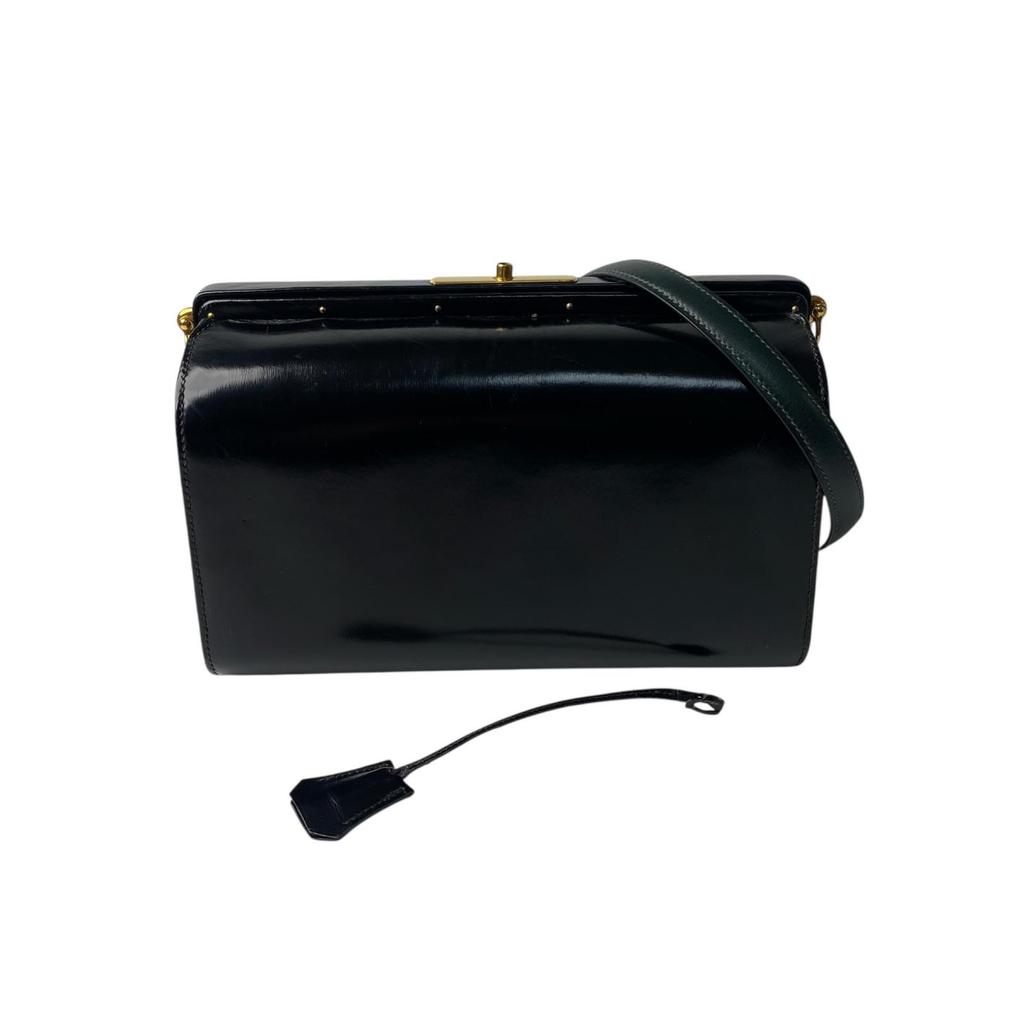 Used HERMESShoulder Bag black/Dark green Box scarf Women