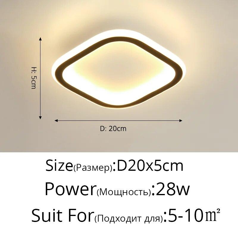 Simple Round Aisle Lamp Ceiling LED Lamp Dia 25cm Mounted Creative Kitchen Ceiling Lights Square Ceiling Lamp For Home Indoor