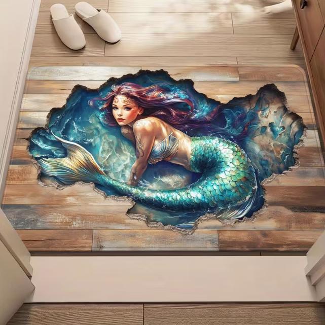 Animal Illusion Carpet Anti Slip Washable Carpet Chair Home Entrance Anti Fatigue Carpet Kitchen Living Room Rectangular Mat