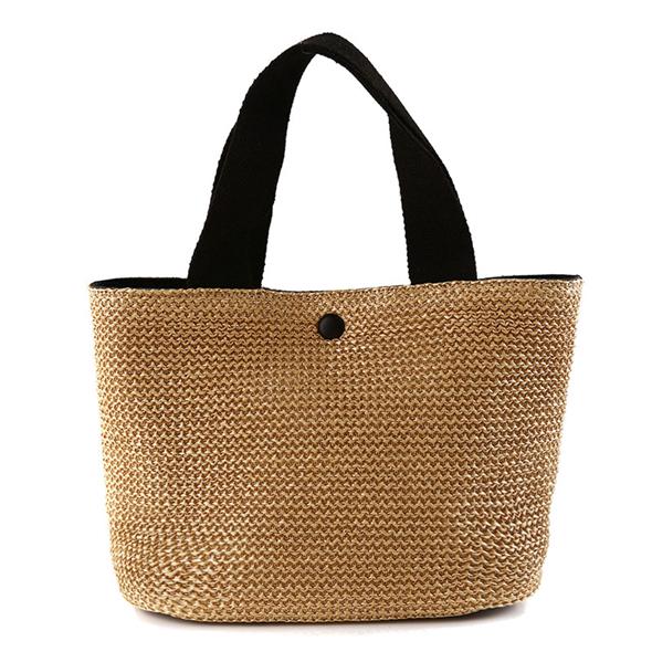 Casual Rattan Women's Handbag Summer Beach Straw Bag Woven Handbag Large Capacity Ladies Travel Bag