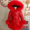 YUBAOBEI Christmas Winter Thick Warm Girls Leather Jacket Kids Soild Color Plush Stand Collar Hooded Coat