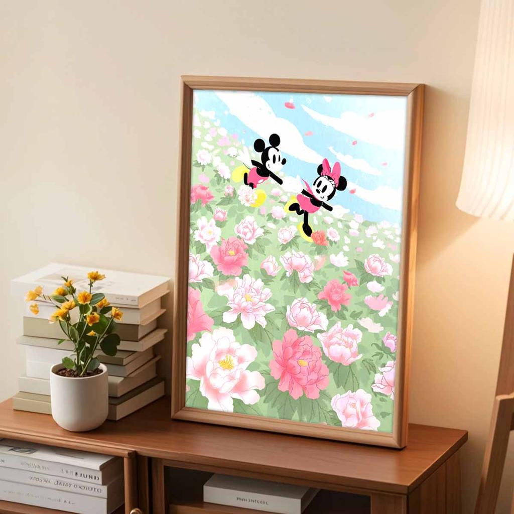 Full Round Diamond Painting Minnie Mickey Holding Hands Art Rhinestone Picture Mosaic DIY 5D Cross Stitch Embroidery Home Decoration