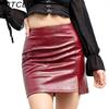 BITCED Summer Women's Crocodile-Pattern PU Skirt with Slit Fitted Stretch Leather Skirt