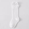 Носки для малышей с кружевным бантом для девочек, длинные мягкие хлопковые кружевные детские носки длиной до колена