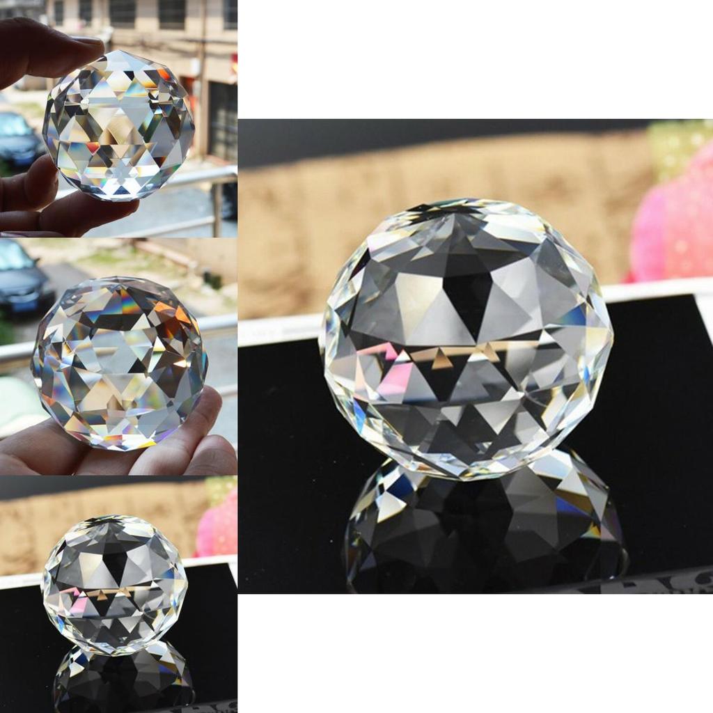 Stunning Clear Cut Crystal Sphere 50mm Faceted Gazing Ball Prisms For Decorative Suncatcher