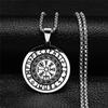 Men's Nordic Amulet Jewelry Viking Silver Stainless Steel Chain Necklace