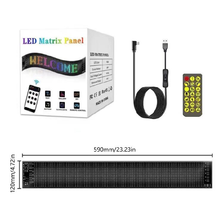 USB 5V Прокручиваемая Светодиодная Матричная Панель Водонепроницаемый Приложением Программируемый Гибкий Светодиодный Знак