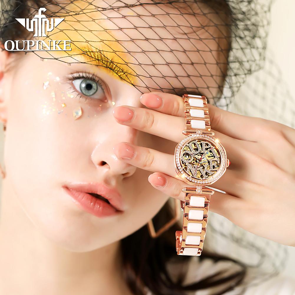 OUPINKE Women's Watch Waterproof Automatic Mechanical Watch Women's Watch Women's Watch