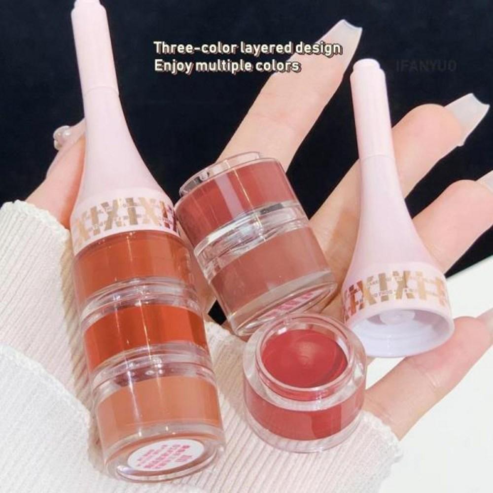 Помада с кисточкой для губ Velvet Matte Red Dark Brown Lip Tint Combo Lip Gloss Kit Makeup Cosmetics 3 Mud Strips Set, 01-3Color-Mud-Net 6 г, 1 шт.
