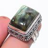 Лабрадорит Драгоценный камень Ювелирное изделие из стерлингового серебра 925 пробы Кольцо Размер 6.5