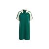Originals Vintage American Striped Sport Polo Collar Short Sleeve Dress Women Dress Dark-Green IC5225