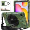 For Samsung Galaxy Tab S6 Lite Stand Case SMP620 P610 P613 P615 P619 Anti-knock Cover Holder with Pencil Slot and Shoulder Strap