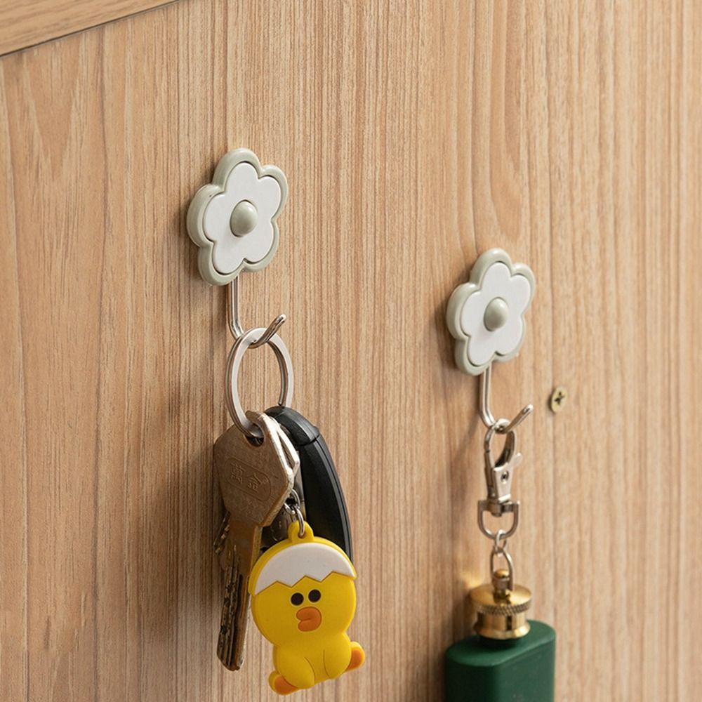 3Pcs Self Adhesive Key Holder Plastic Kitchen Strong Hook Creative Wall Hangers Windows