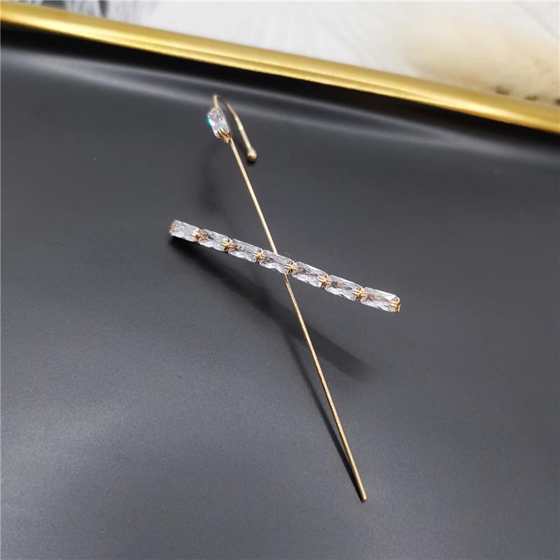 Модный пирсинг из циркония с клипсой для ушной раковины и диагональным дизайном ушной косточки для женщин