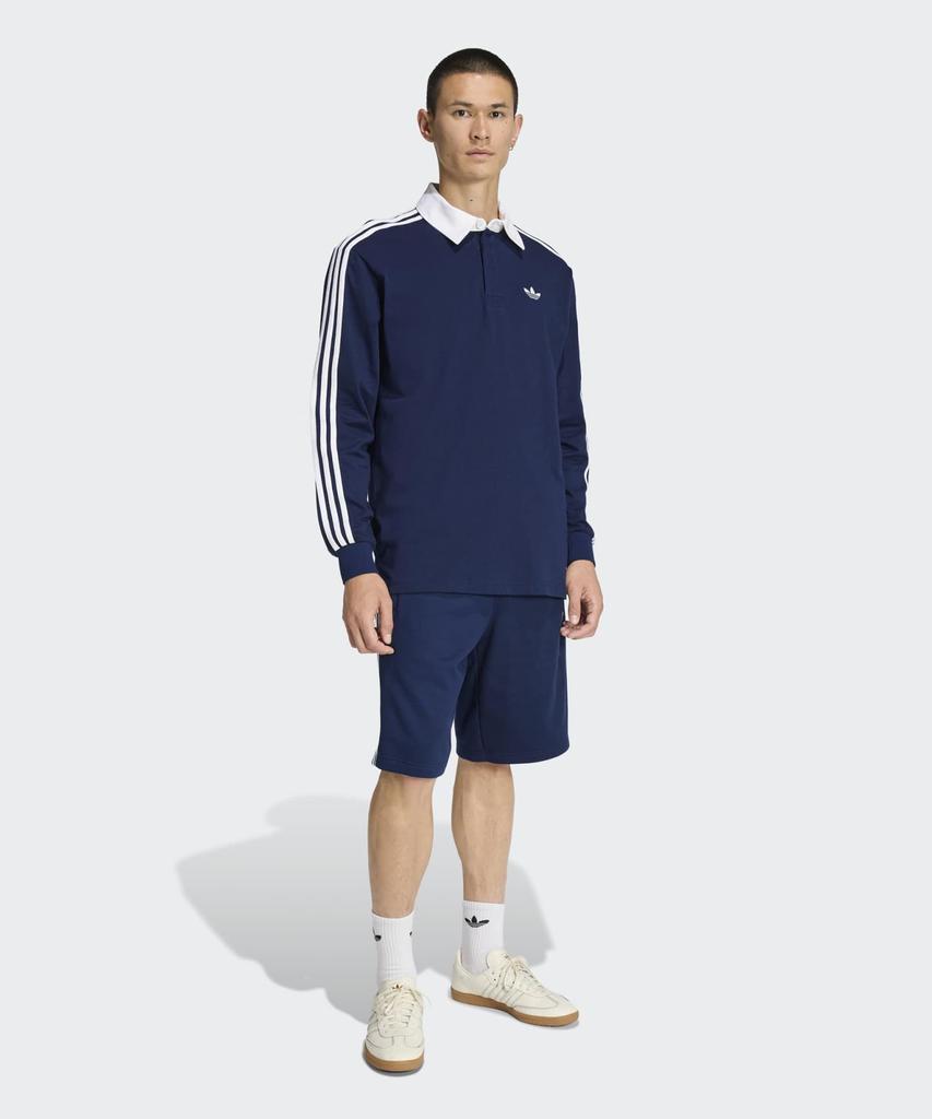 ADIDAS 3-Stripe Rugby Long Sleeve Polo - Night Indigo / Ke3574