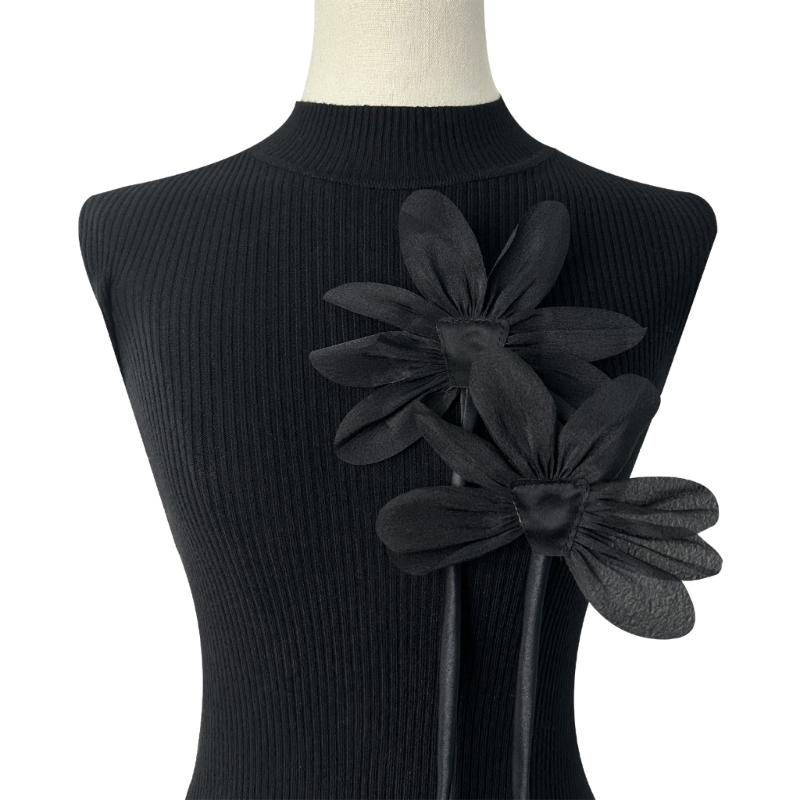 2pcs Cloth Fabric Flower Brooch Pins Lace Flower Corsage Lapel Pin for Cloth Handmade Jewelry Wedding Party Accessories