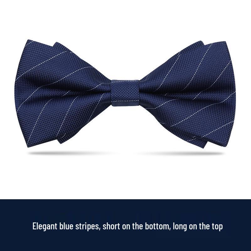 Men's Burgundy & Black Bow Tie for Weddings - British Korean Style