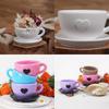 DIY Heart Shaped Tea Set Candle Cup Ornament Silicone Mold for Gypsum Concrete Resin Casting Coffee Cup Tray Decorative Crafts