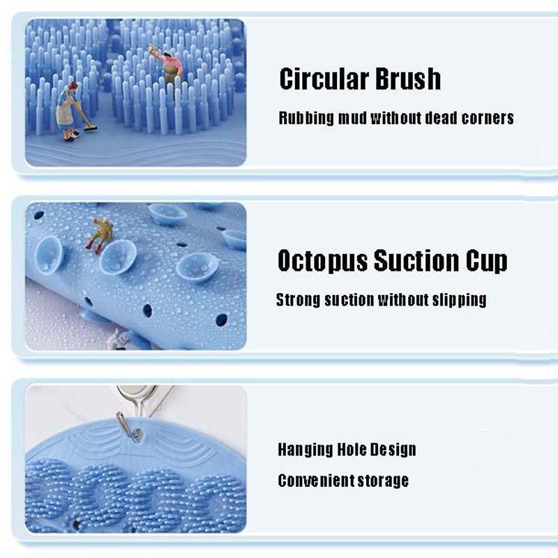 Силиконовый нескользящий массажный коврик для ванной комнаты, отшелушивающий массажный скребок для душа, массажная щетка для ванны, массажная щетка для мытья ног, инструмент для чистки тела, инструмент для купания