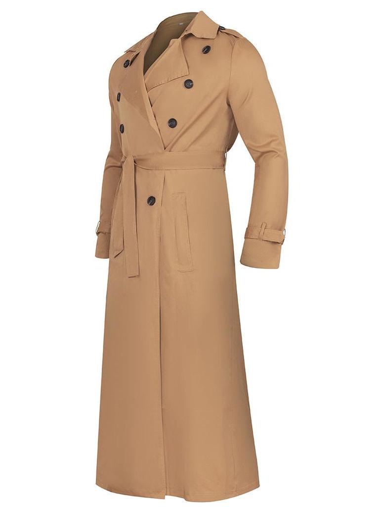 Men's British Street Style Long Trench Coat - Autumn/Spring Hot Seller