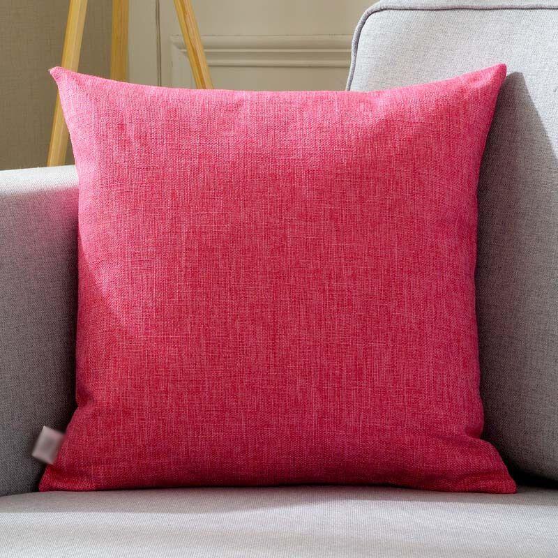 Luxurious Pure Color Cotton Linen Throw Pillow Cover For Home Office Sofa Decor