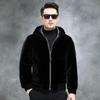 Hooded Mink Coat Men'S Mink Whole Mink Real Mink Fur Fur Coat Men'S Winter Velvet Thickened Warm