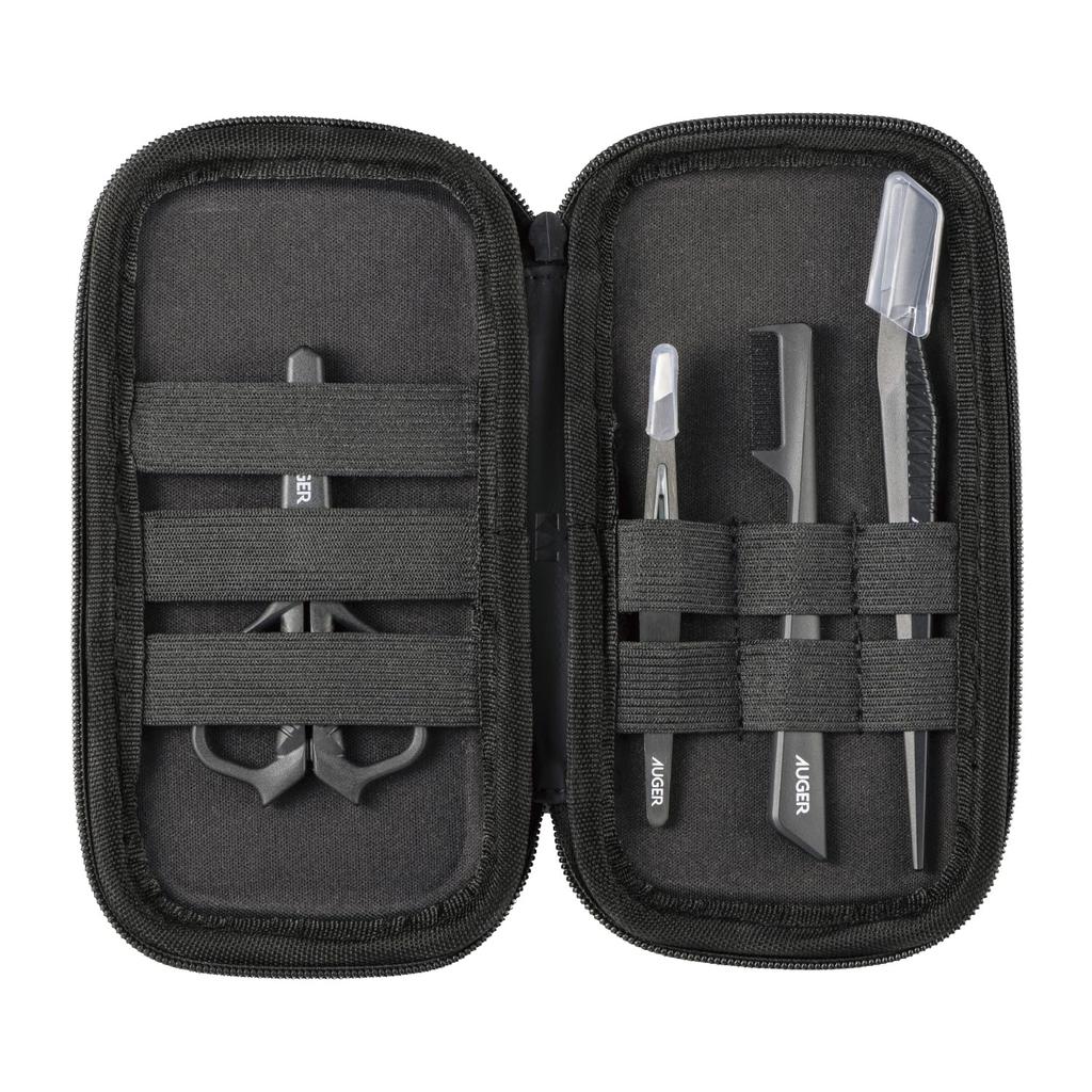 Набор для бровей AUGER с чехлом для бритвы для бровей и расчески для бровей, ножницы, пинцет, бритва, (HC2314)