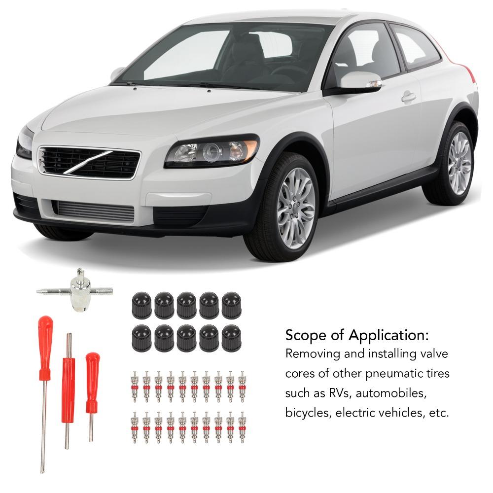 34PCS Multi-Style Wrench Valve Stem Installation Tool  Tire Leak Repair & Maintenance