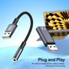 USB Male To 3.5mm Female Aux Cable+Adapter Set Transfer Sound Card Converter