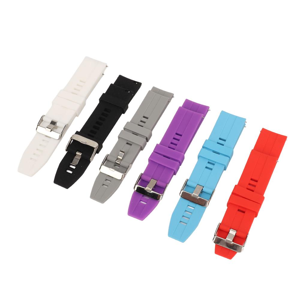 6PCS Smart Watch Bands for Men Women Silicone 22mm Quick Release Watch Replacement Straps for GT2 GT3 Black White Gray