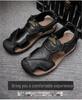 2023 New Style Men's Genuine Leather Closed Toe Sandals for Casual Beach Wear