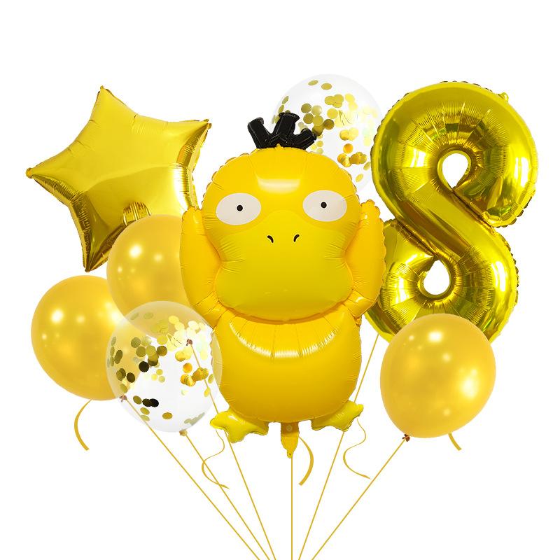 Pokémon Duck Digital Balloon Set Baby Party Decoration 32 Inch Digital Cute Scene Arrangement