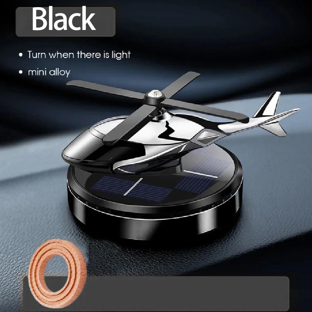 Car Air Freshener Solar Helicopter Decoration Alloy Propeller Rotating Auto Flavoring Perfume Diffuser Car Interior Accessories