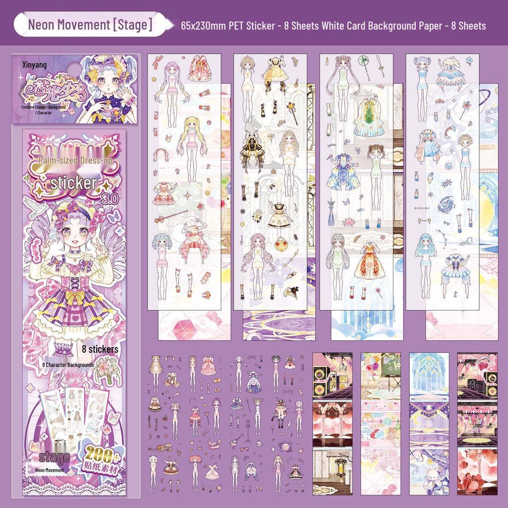 Xinmo Dress-Up Game Sticker Book: Energetic Princess Makeup for Little Girls
