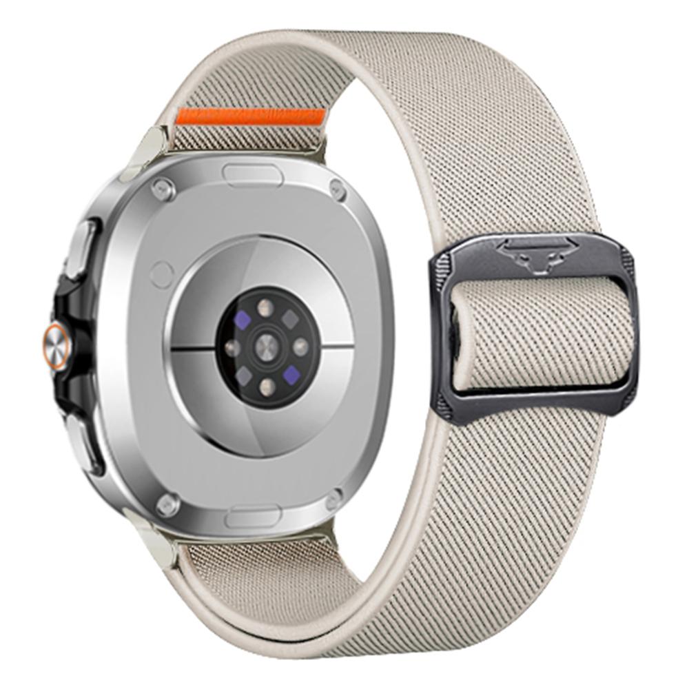 Nylon Watch Band for Samsung Galaxy Watch8 44mm/40mm/Watch8 Classic 46mm Elastic Strap with Bull Head Buckle