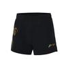 Свободные спортивные шорты Li Ning Ping Pong Series с красочным логотипом и принтом, женские шорты черного цвета AAPR366-1