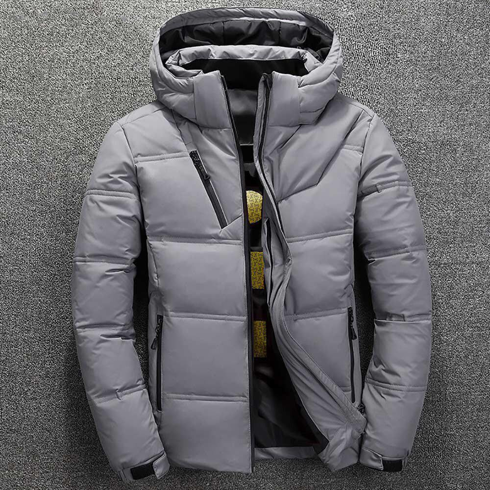 Winter Jacket Mens Quality Thermal Thick Coat Snow Red Black Parka Male Warm Outwear Fashion - White Duck Down Jacket Men